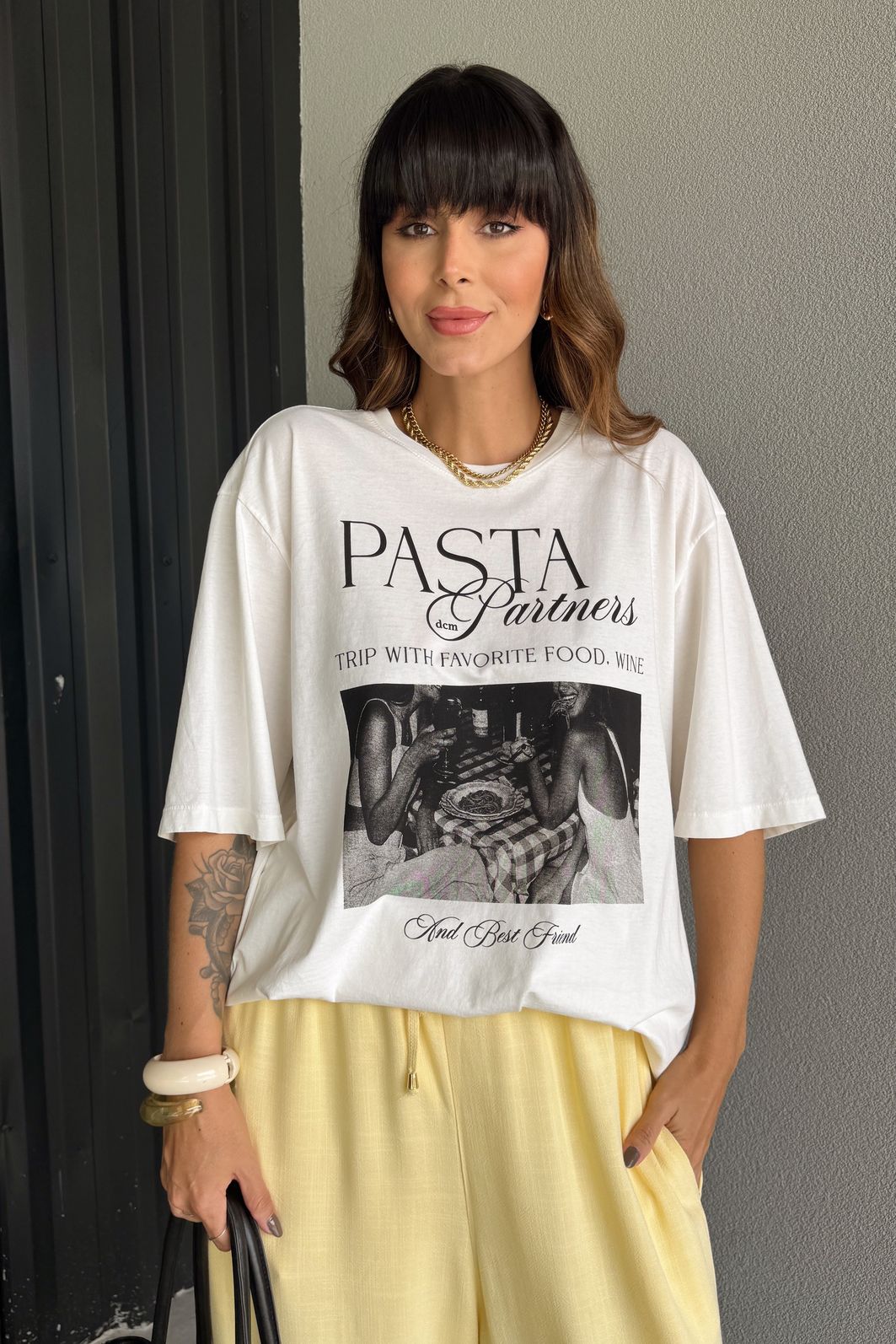 T-SHIRT OVERSIZED PASTA PARTNERS OFF WHITE T-SHIRT OVERSIZED PASTA PARTNERS OFF WHITE