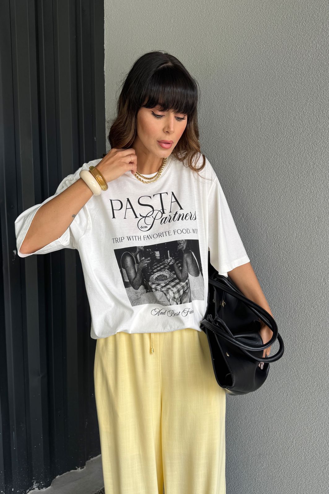 T-SHIRT OVERSIZED PASTA PARTNERS OFF WHITE T-SHIRT OVERSIZED PASTA PARTNERS OFF WHITE