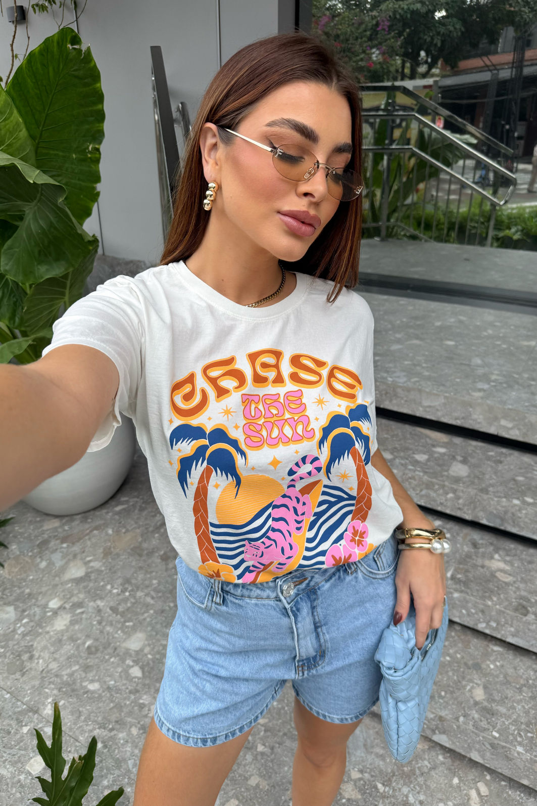 T-SHIRT ESTONADA CHASE SUN CALIFORNIA OFF WHITE T-SHIRT ESTONADA CHASE SUN CALIFORNIA OFF WHITE