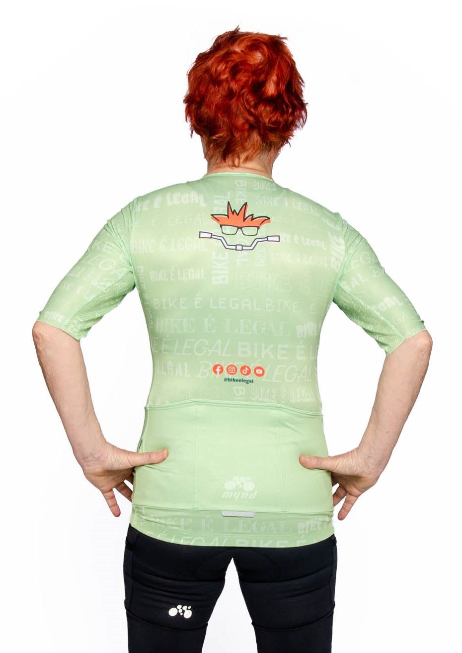 Camisa Ciclismo Sport Bike É Legal Verde Claro Jersey Sport Bike É Legal Verde Claro