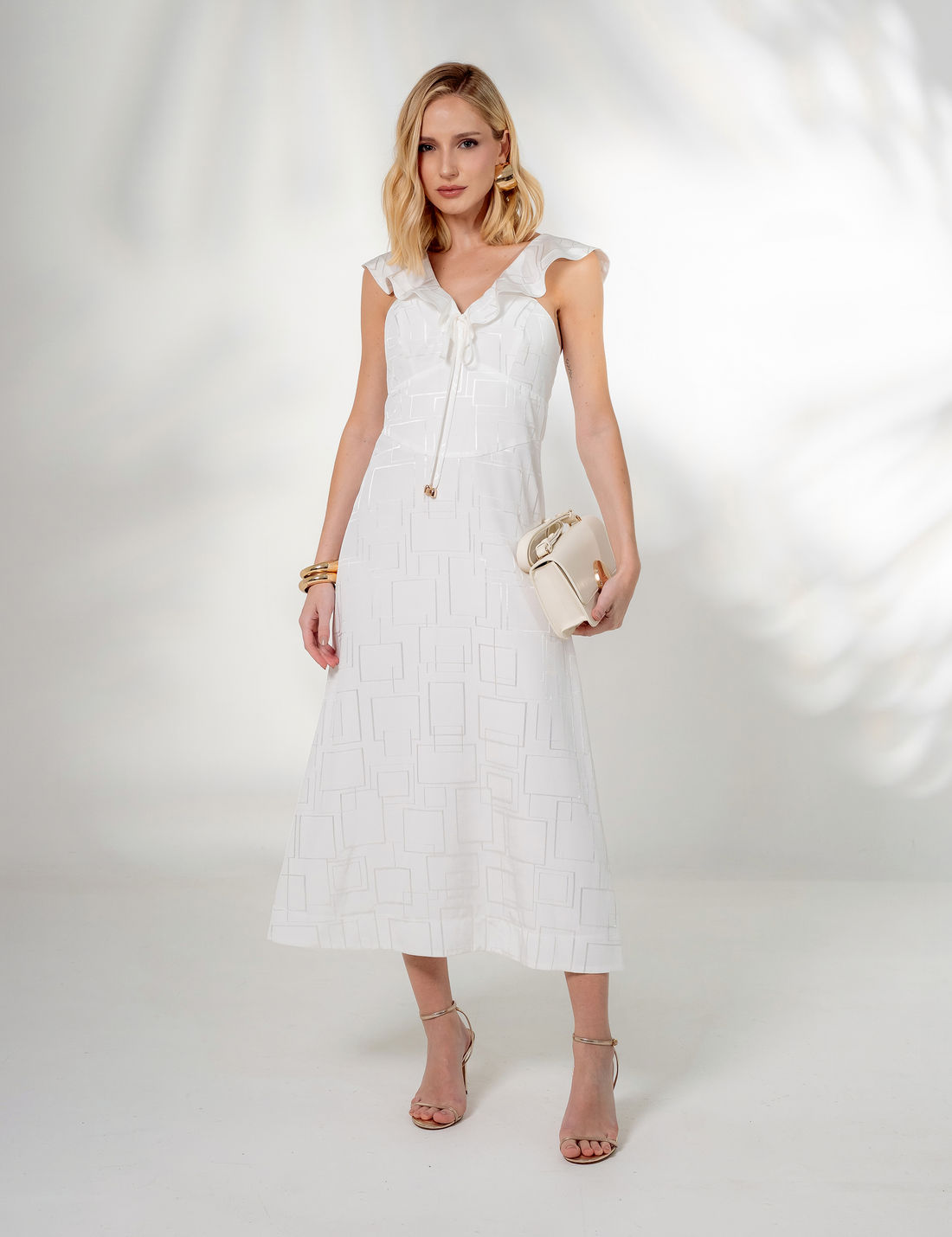 Vestido Viscose Jacquard Flavia -Unique Chic