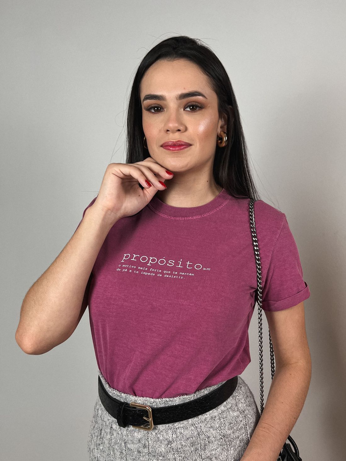 Tshirt Premium - Propósito - Vinho Estonado Tshirt Premium - Propósito - Vinho Estonado