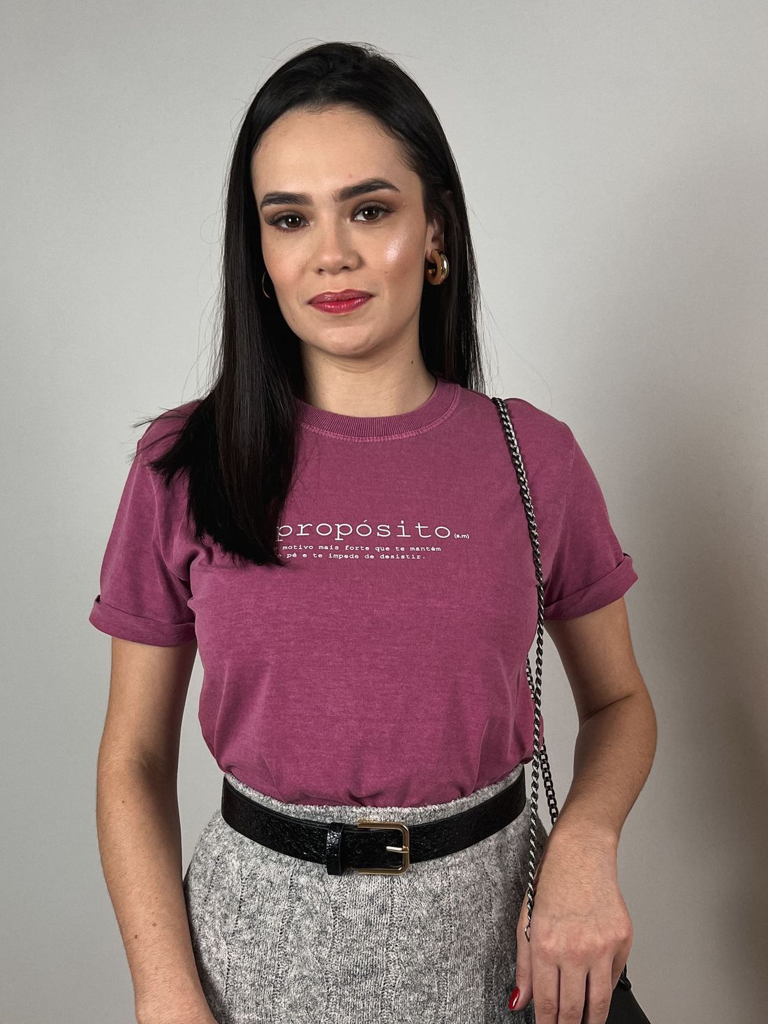 Tshirt Premium - Propósito - Vinho Estonado Tshirt Premium - Propósito - Vinho Estonado