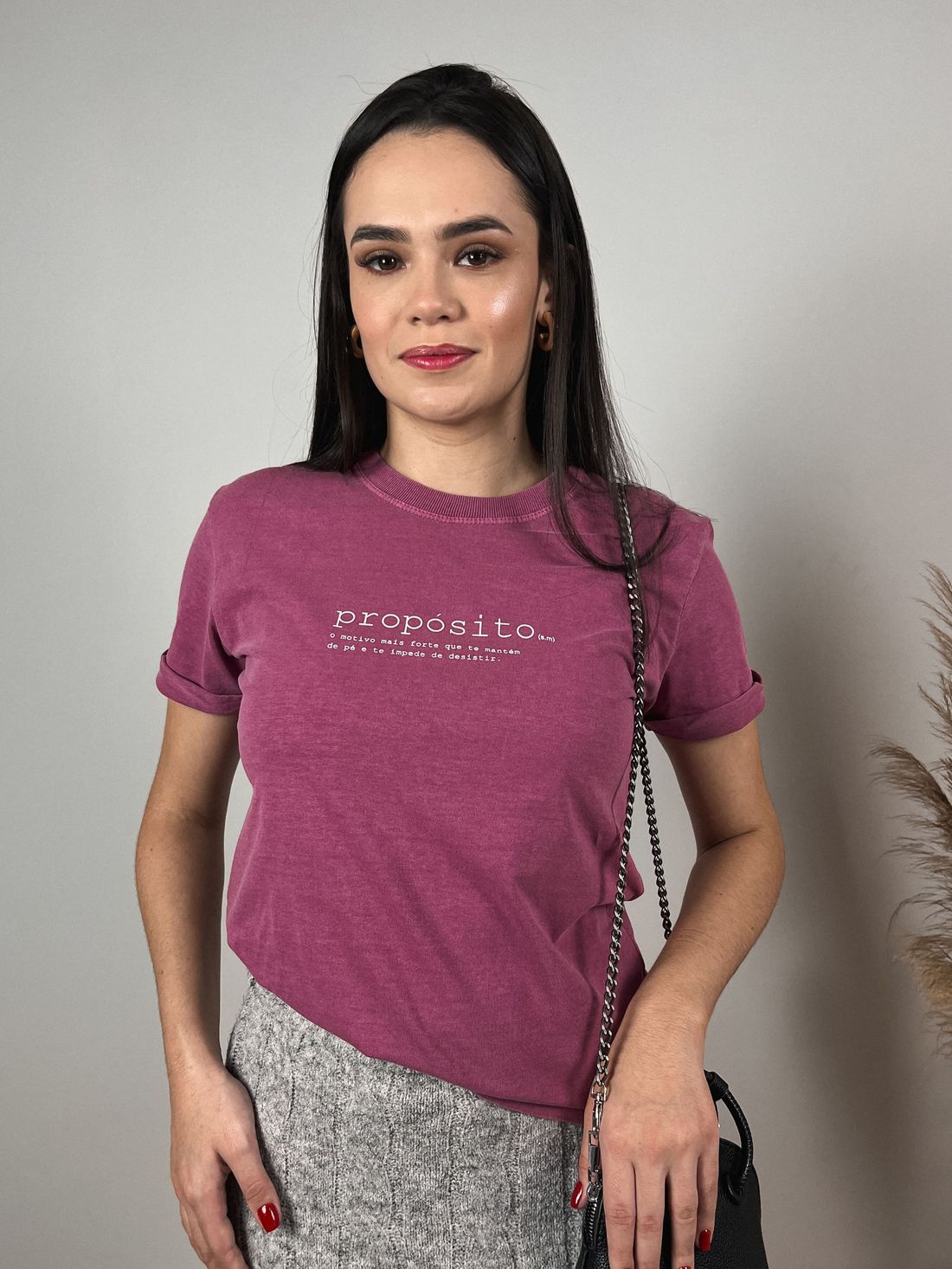 Tshirt Premium - Propósito - Vinho Estonado Tshirt Premium - Propósito - Vinho Estonado