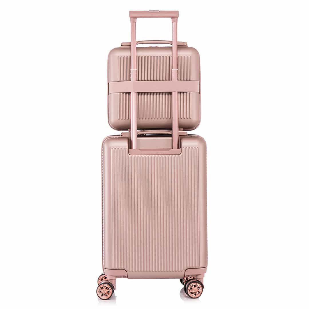 Conjunto de Mala Pequena de Bordo 10kg e Frasqueira Croacia Maloa Rose