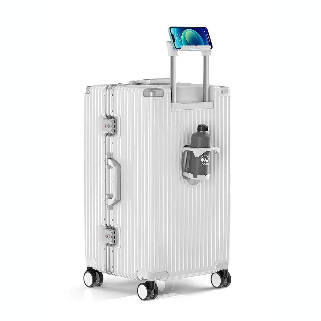 Kit de Mala Pequena 10 kg Holanda Preto e Branco com Organizador de Mala Laundry Pouch Preto e Rosa