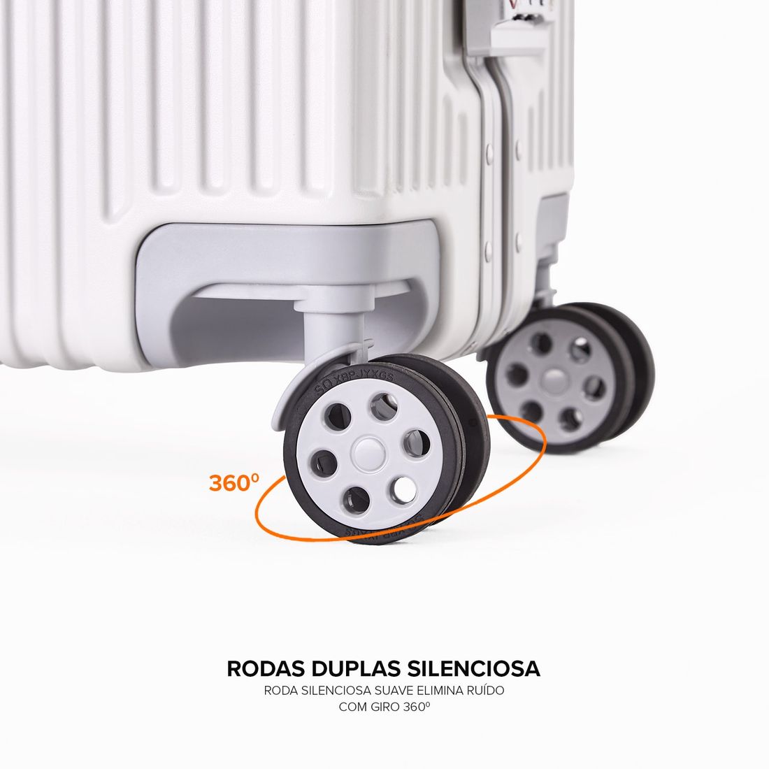 Mala de Viagem Grande 32kg Policarbonato ABS Noruega Maloa Branco