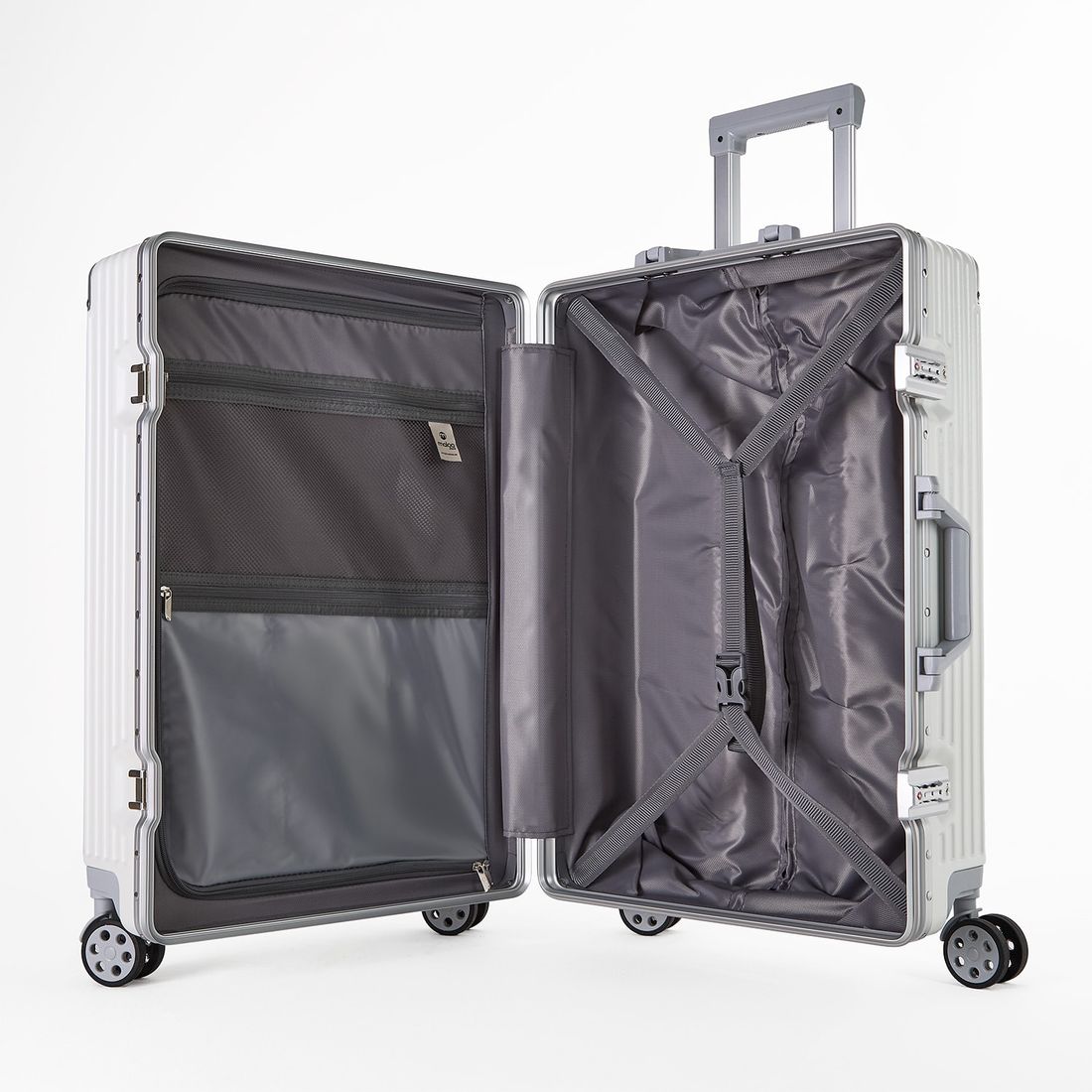 Mala de Viagem Grande 32kg Policarbonato ABS Noruega Maloa Branco