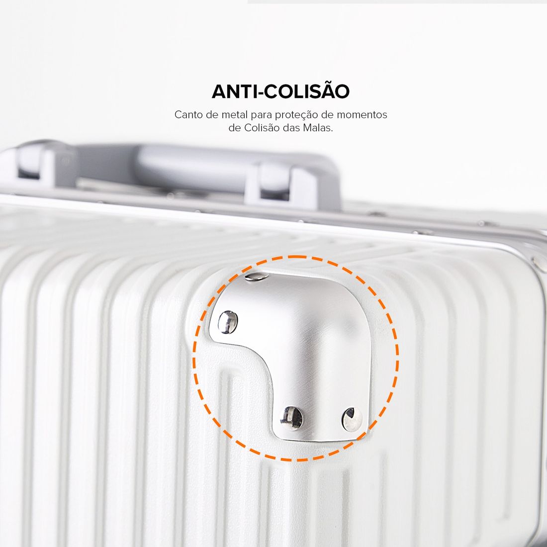 Mala de Viagem Grande 32kg Policarbonato ABS Noruega Maloa Branco