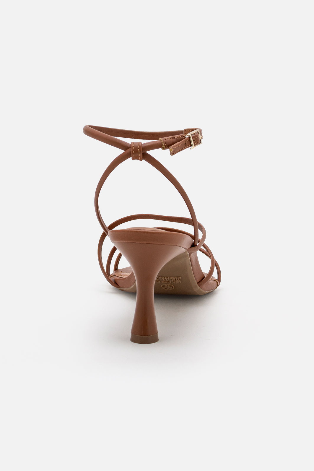 Sandália com Tiras Finas e Salto Taça Caramelo Sandália com Tiras Finas e Salto Taça Caramelo