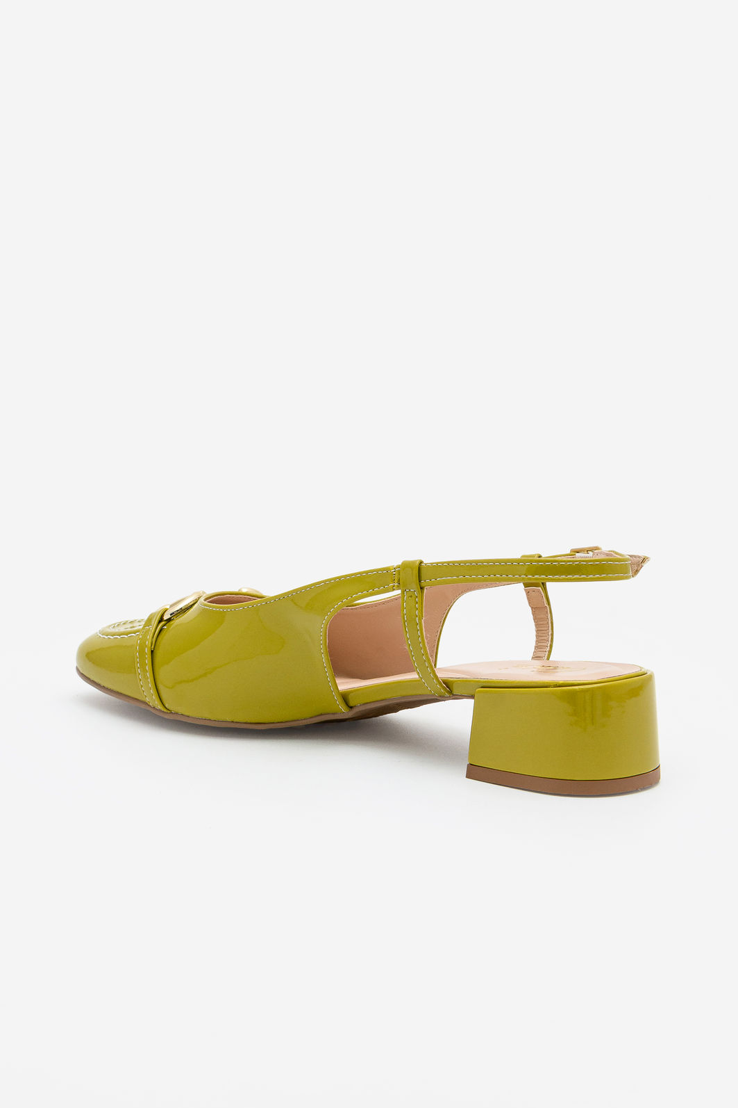 Chanel com Enfeite e Salto Bloco Verde Chanel com Enfeite e Salto Bloco Verde