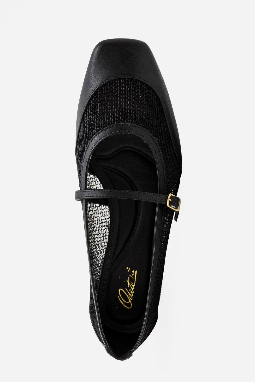 Scarpin em Tela com Bico Quadrado Preto Scarpin em Tela com Bico Quadrado Preto