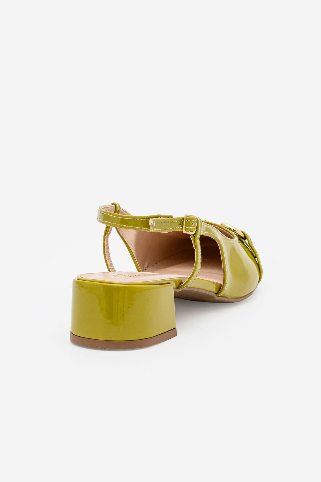 Chanel com Enfeite e Salto Bloco Verde Chanel com Enfeite e Salto Bloco Verde