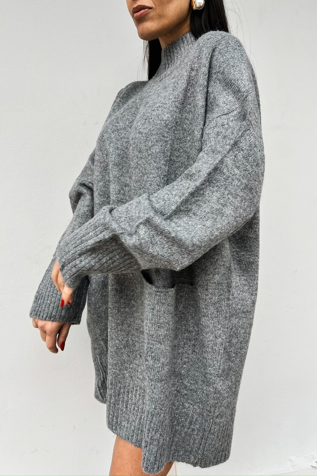 Maxi Blusa Talita Cinza - Mini Moni Maxi Blusa Talita Cinza - Mini Moni