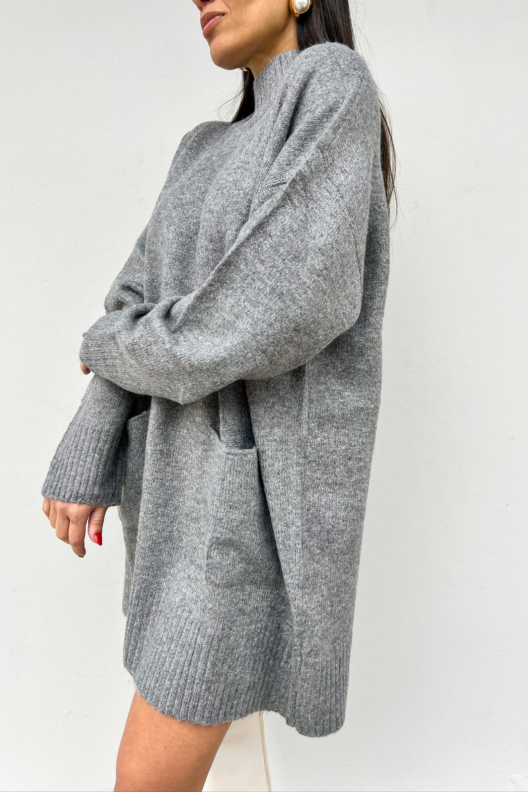 Maxi Blusa Talita Cinza - Mini Moni Maxi Blusa Talita Cinza - Mini Moni