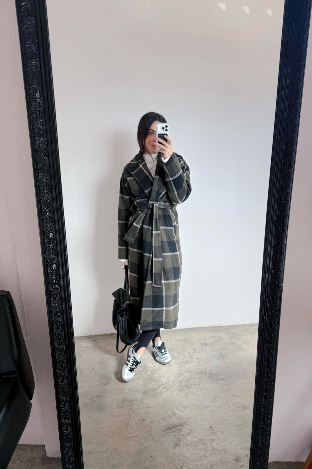 Sobretudo Xadrez de Lã Verde - Mini Moni Sobretudo Xadrez de Lã Verde - Mini Moni