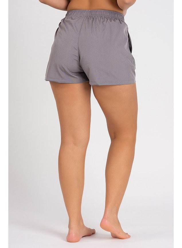 Short Praia Confort Feminino Liso Cinza Short Praia Confort Feminino Liso Cinza