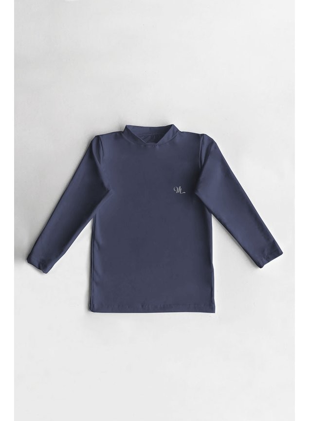 Camiseta Térmica Manga Longa Peluciada Infantil Marinho Camiseta Térmica Manga Longa Peluciada Infantil Marinho