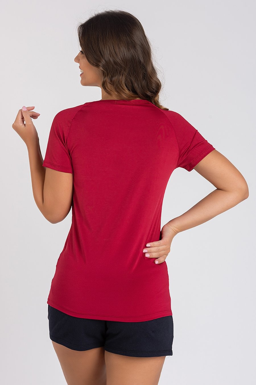 Camiseta Feminina UV Dry Manga Curta Raglan Bordo Camiseta Feminina UV Dry Manga Curta Raglan Bordo