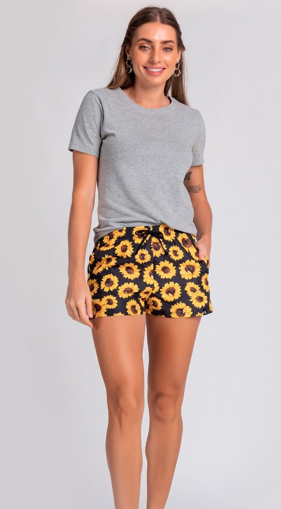 Short Praia Confort Feminino Girassol