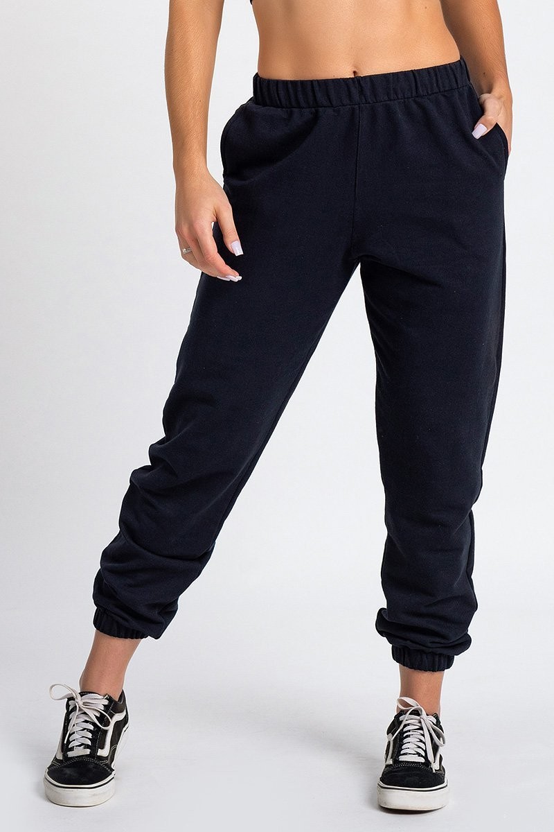 Calça Jogger Color Feminina Peluciada Preto