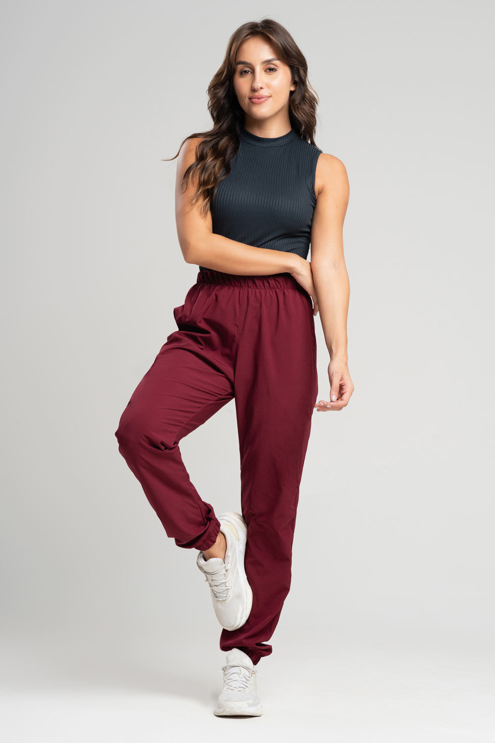 Calça Sport Tactel Feminina Bordo