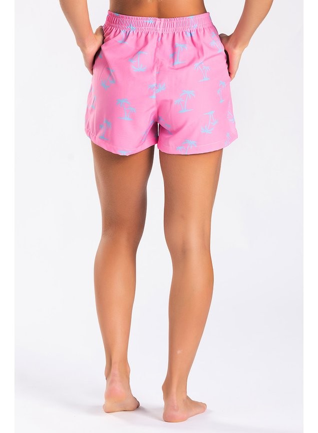 Short Praia Confort Feminino Rosa Tropical Short Praia Confort Feminino Rosa Tropical