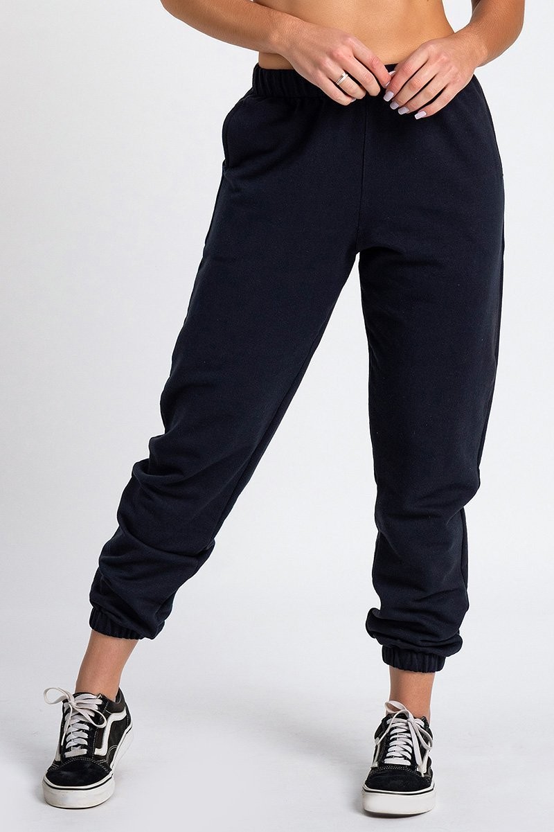 Calça Jogger Color Feminina Peluciada Preto
