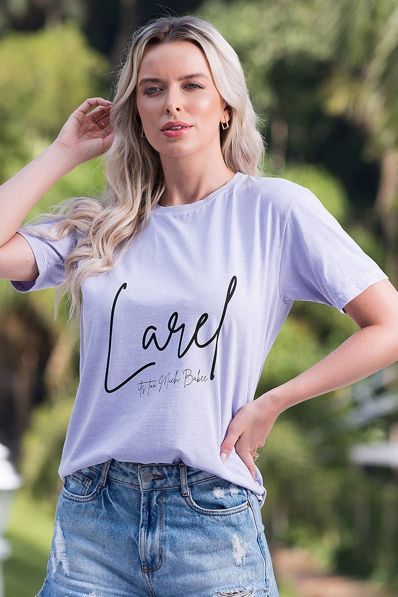 T-shirt Estonada Larel Lilás T-shirt Estonada Larel Lilás