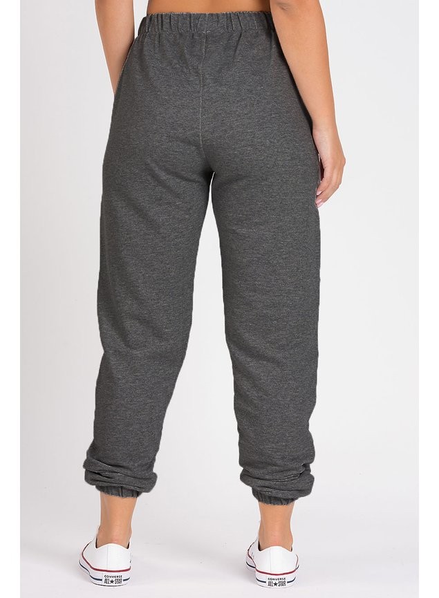 Calça Jogger Color Feminina  Peluciada Mescla Escuro
