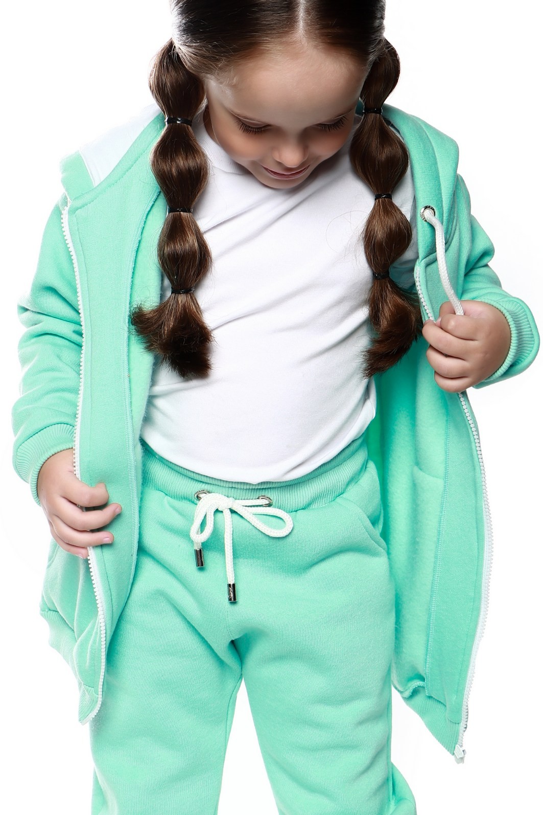 Casaco Infantil Moletom Felpado Zíper e Capuz Verde Menta Casaco Infantil Moletom Felpado Zíper e Capuz Verde Menta