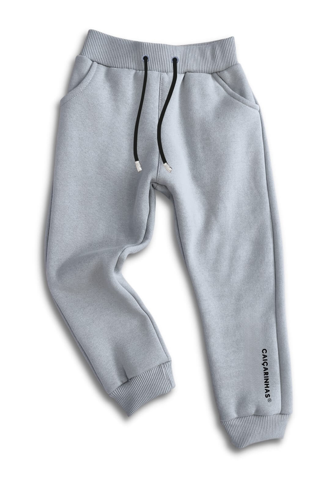 Calça infantil Jogger Cinza Mescla com punho na cintura e tornozelo em tecido Moletom Flanelado Calça infantil Jogger Cinza Mescla com punho na cintura e tornozelo em tecido Moletom Flanelado