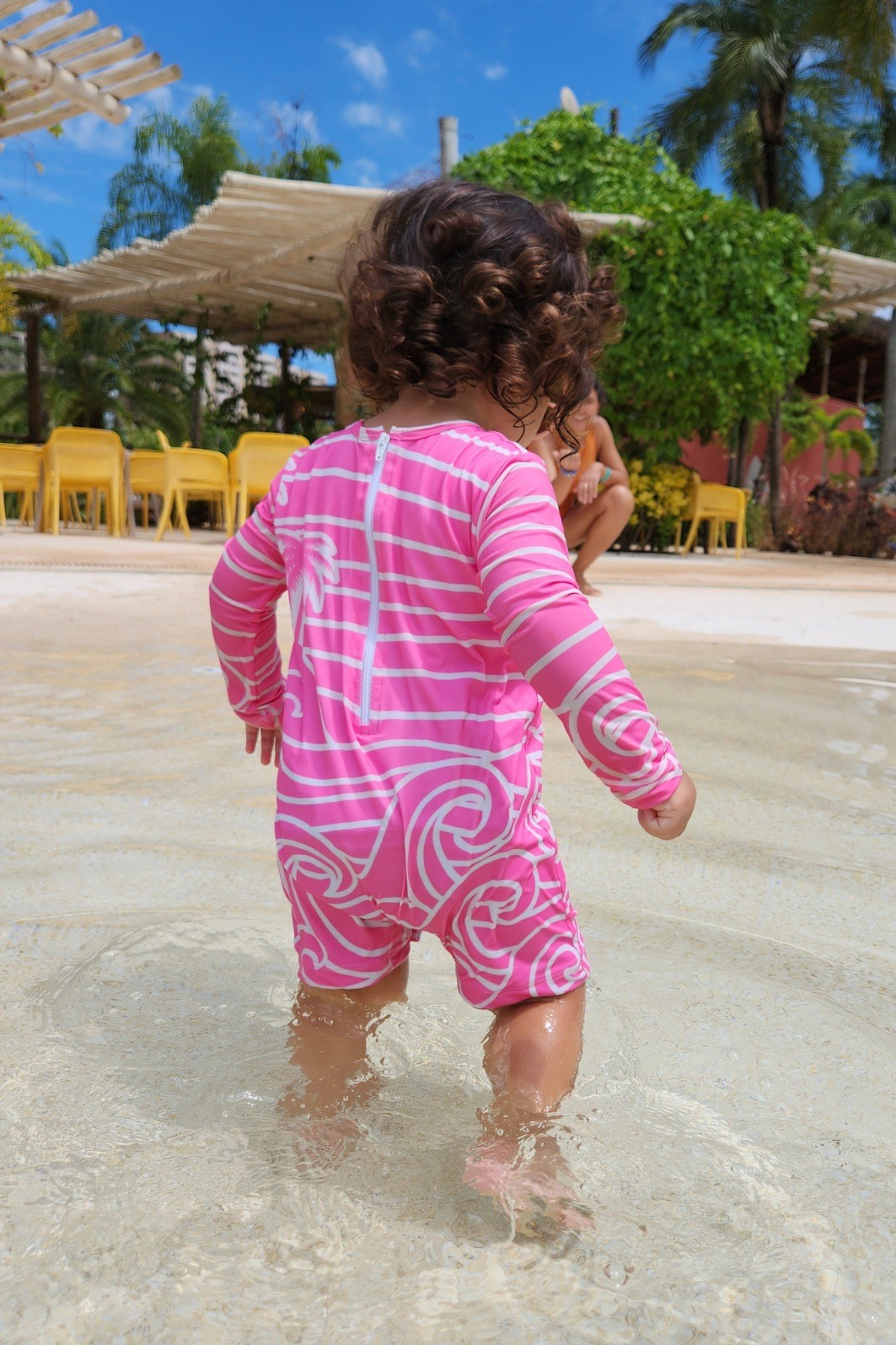 Macacão Praia Bebê Proteção Solar UV 50+ Manga Longa Rosa Beach On Macacão Praia Bebê Proteção Solar UV 50+ Manga Longa Rosa Beach On