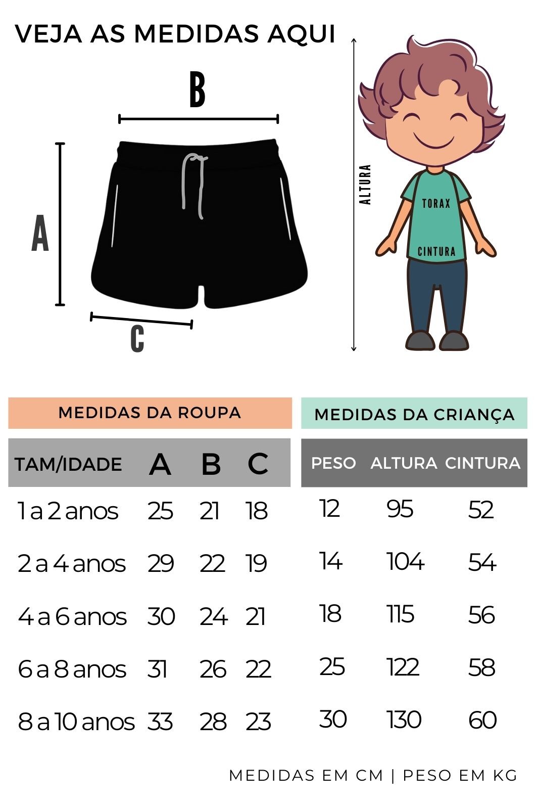 Short Infantil Tactel de banho com ajuste na cintura e proteção UV 50+ Preto Catch Some Waves