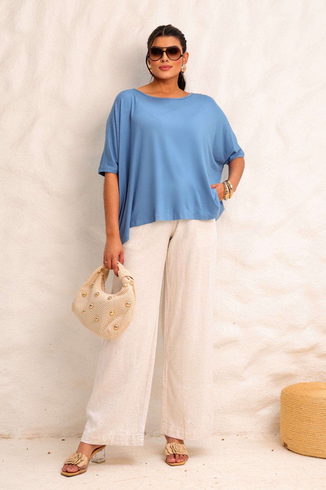 BLUSA MORCEGO - AZUL JEANS