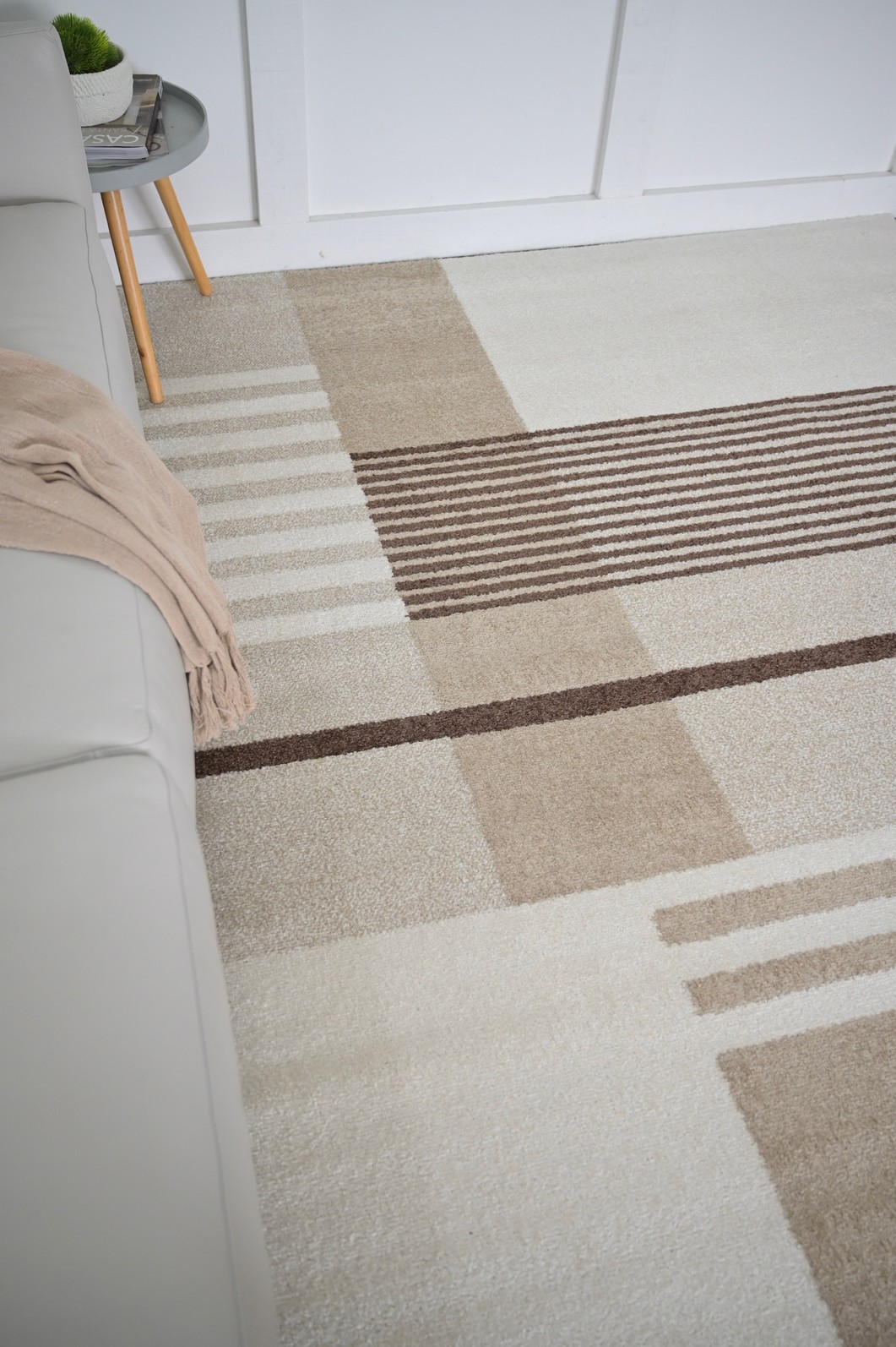 Tapete para Sala Essenciais Geo Bege 250x350 Tapete para Sala Essenciais Geo Bege 250x350