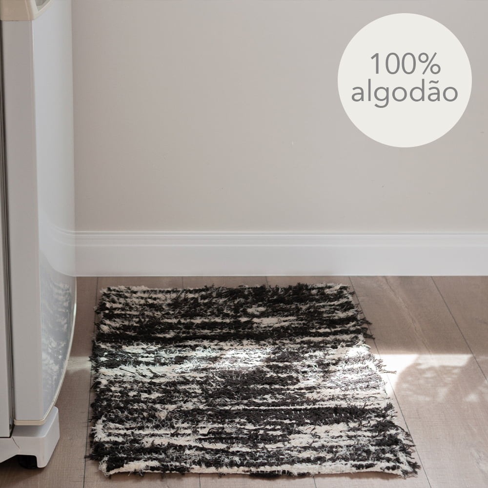 Kit de Tapetes Artesanais Peludos de Algodão Destroied Marrom Kit de Tapetes Artesanais Peludos de Algodão Destroied Marrom