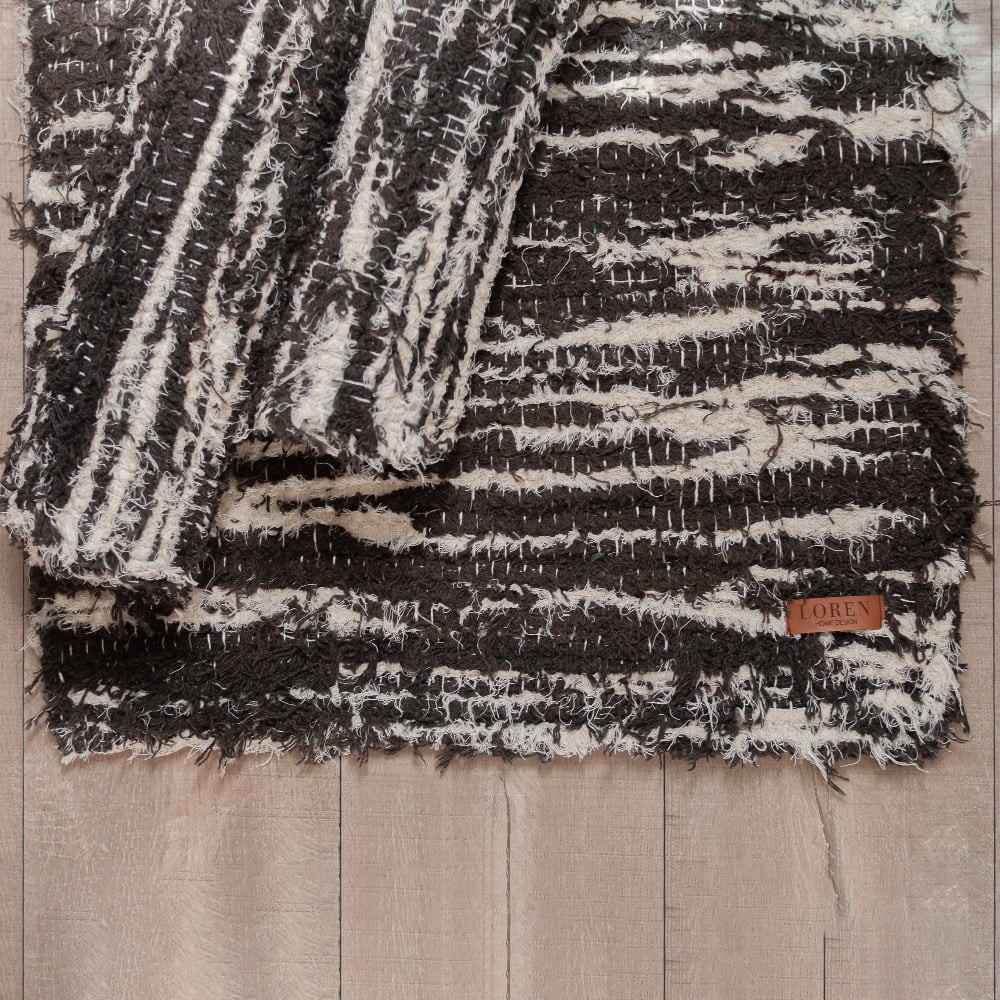 Kit de Tapetes Artesanais Peludos de Algodão Destroied Marrom Kit de Tapetes Artesanais Peludos de Algodão Destroied Marrom