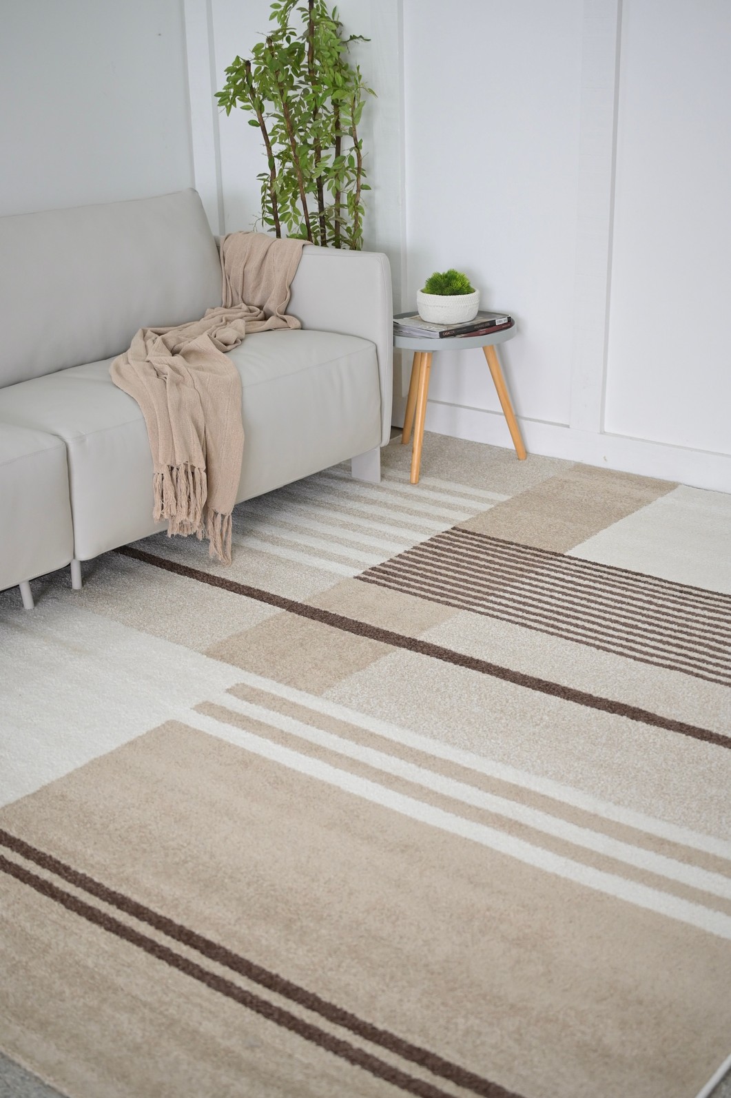 Tapete para Sala Essenciais Geo Bege 250x350 Tapete para Sala Essenciais Geo Bege 250x350