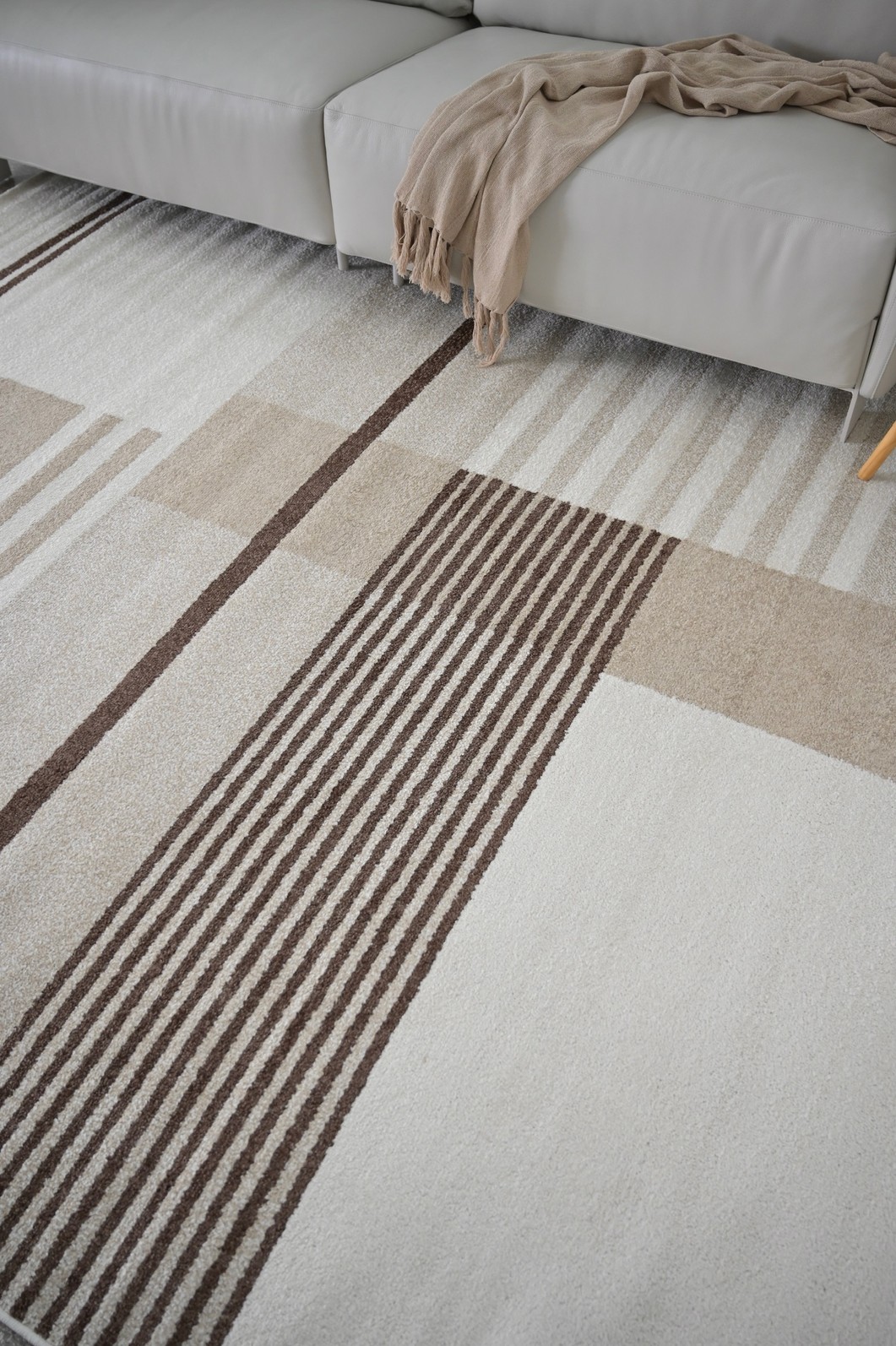 Tapete para Sala Essenciais Geo Bege 250x350 Tapete para Sala Essenciais Geo Bege 250x350