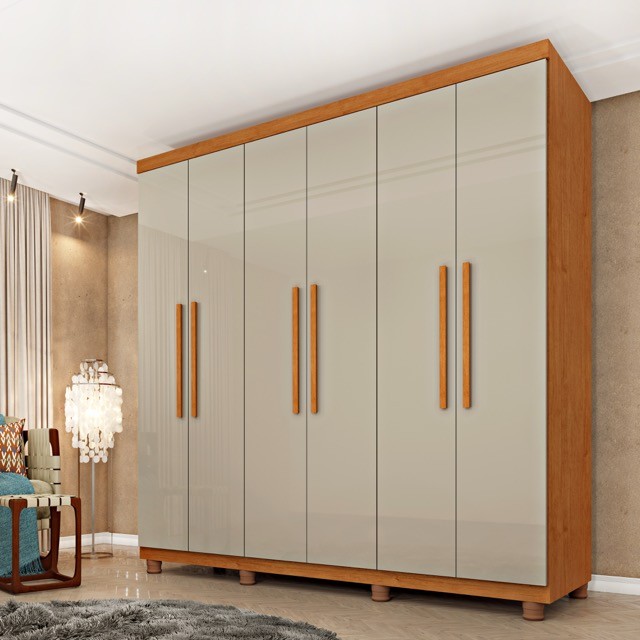 Guarda-Roupa Casal Lagos 6 Portas 4 Gavetas – Tcil Móveis (Cinamomo/Off White) Guarda-Roupa Casal Lagos 6 Portas 4 Gavetas – Tcil Móveis (Cinamomo/Off White)