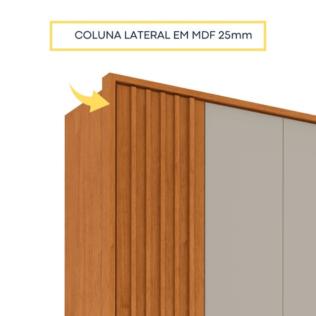 Guarda-Roupa Casal 6 Portas com 4 Gavetas Tcil Guarani – Cinamomo/Off White Guarda-Roupa Casal 6 Portas com 4 Gavetas Tcil Guarani – Cinamomo/Off White