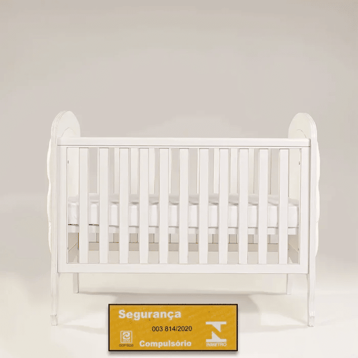 Berço Americano Entalhado Clássico Capitonê 2 em 1 Branco Provençal Berço Americano Entalhado Clássico Capitonê 2 em 1 Branco Provençal