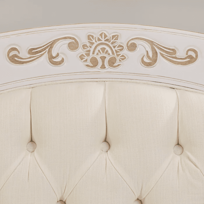 Berço Americano Entalhado Clássico Capitonê 2 em 1 Branco Provençal Berço Americano Entalhado Clássico Capitonê 2 em 1 Branco Provençal