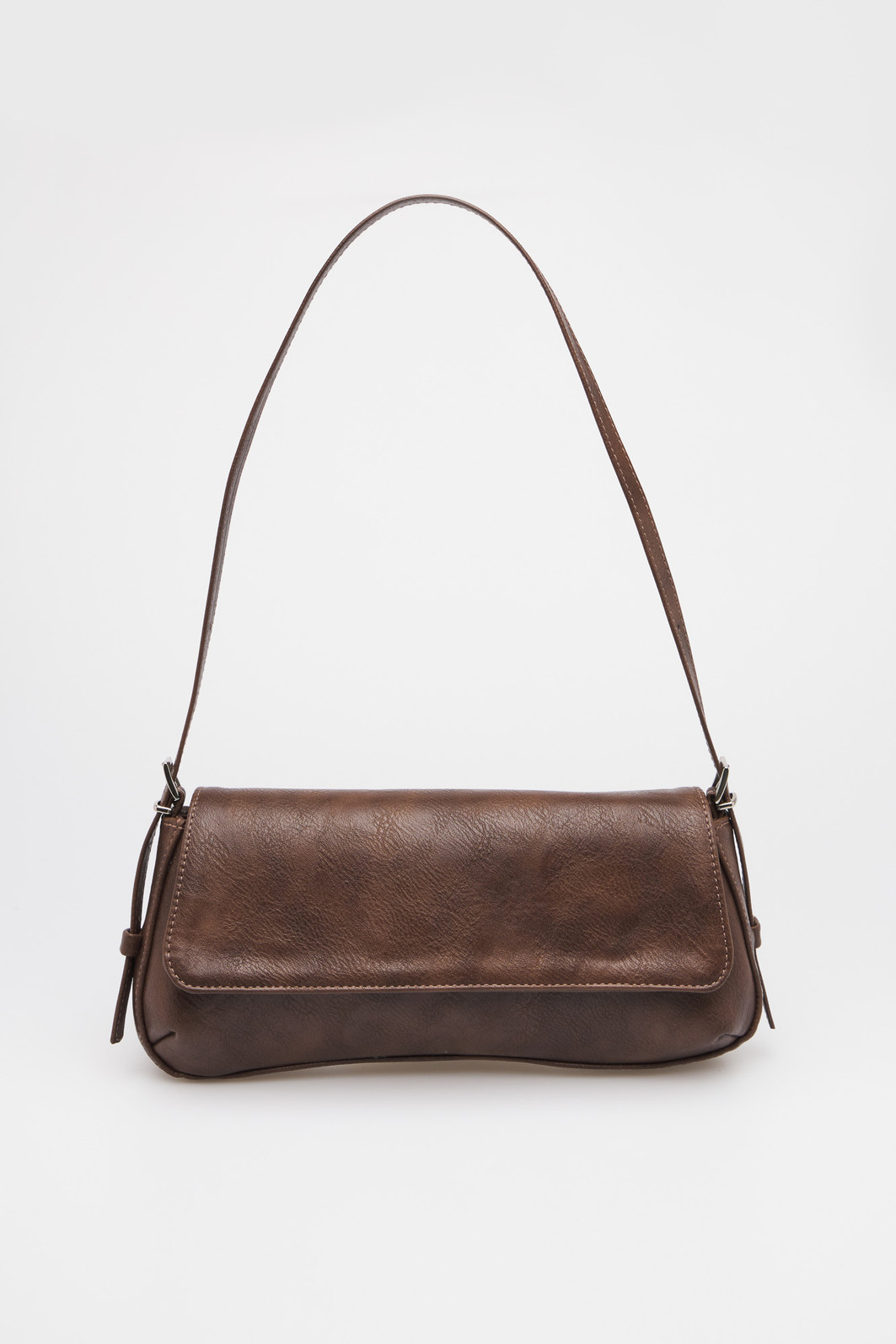 Bolsa Thayla Café MIST - bolsa feminina marrom pequena estilo baguete minimalista