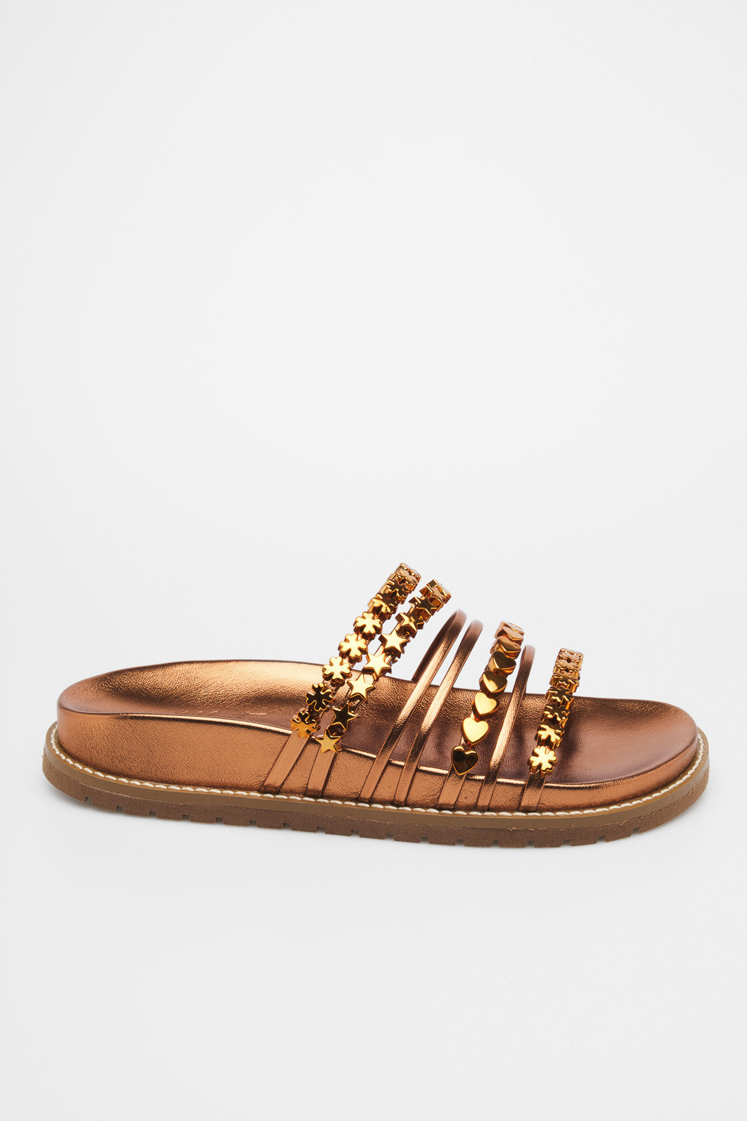 Flat May Bronze - Rasteira Metalizada Flat May Bronze - Rasteira Metalizada