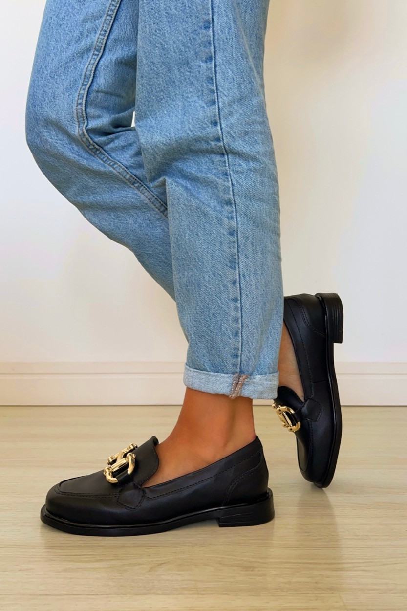 Mocassim Lia Preto Mocassim Lia Preto