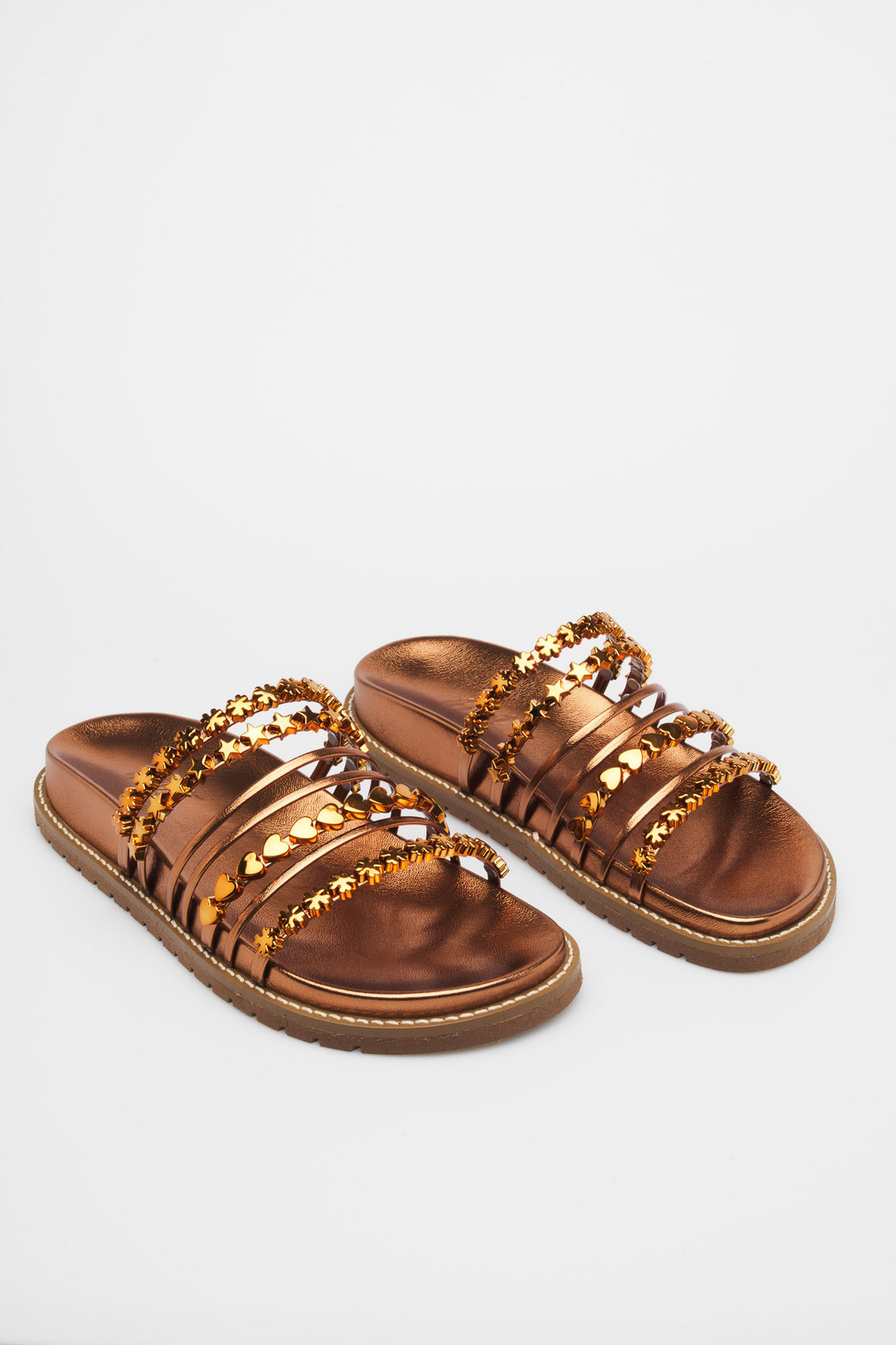 Flat May Bronze - Rasteira Metalizada Flat May Bronze - Rasteira Metalizada