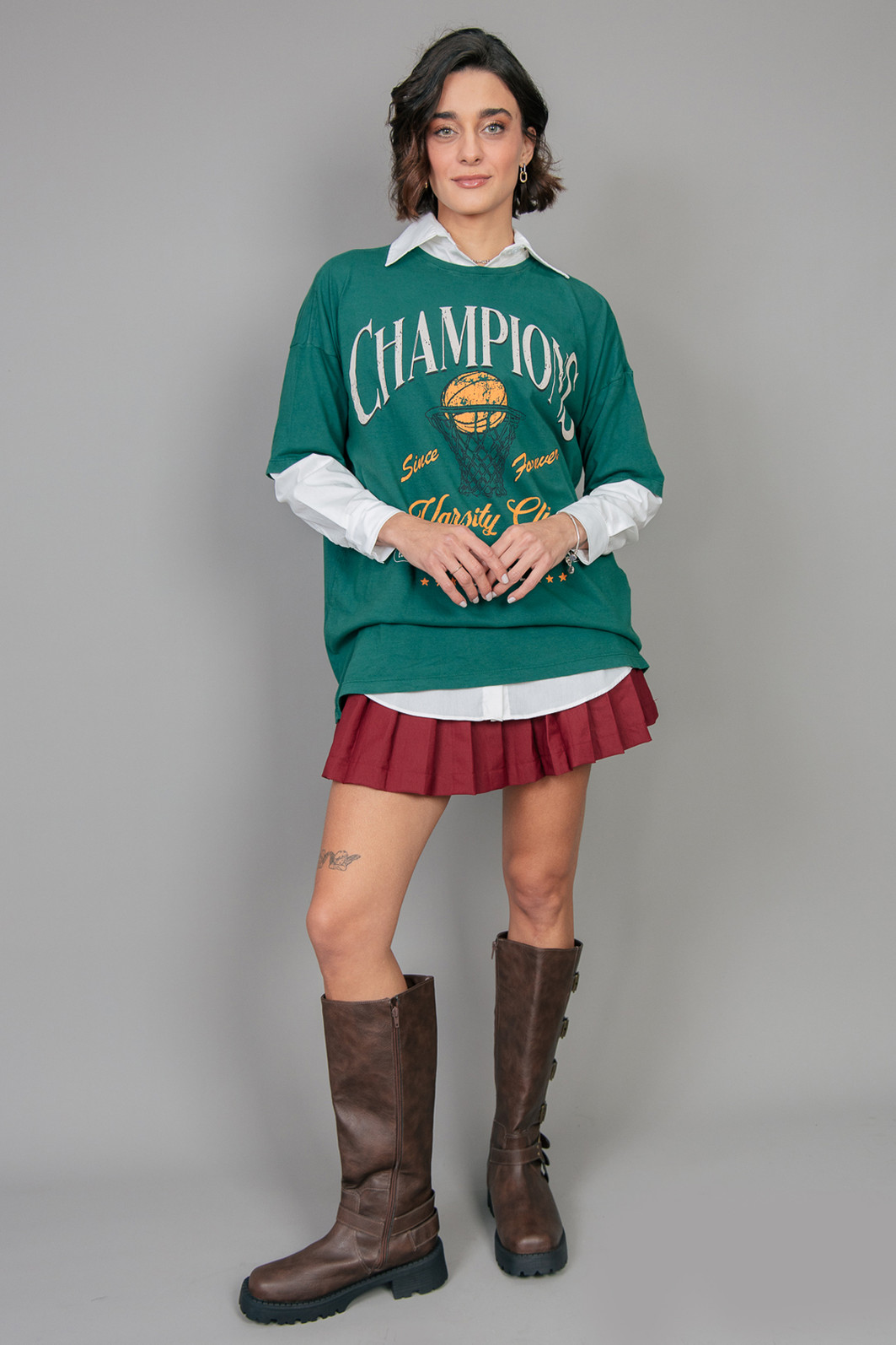 CAMISETA T-SHIRT OVERSIZED VERDE CHAMPIONS CAMISETA T-SHIRT OVERSIZED VERDE CHAMPIONS