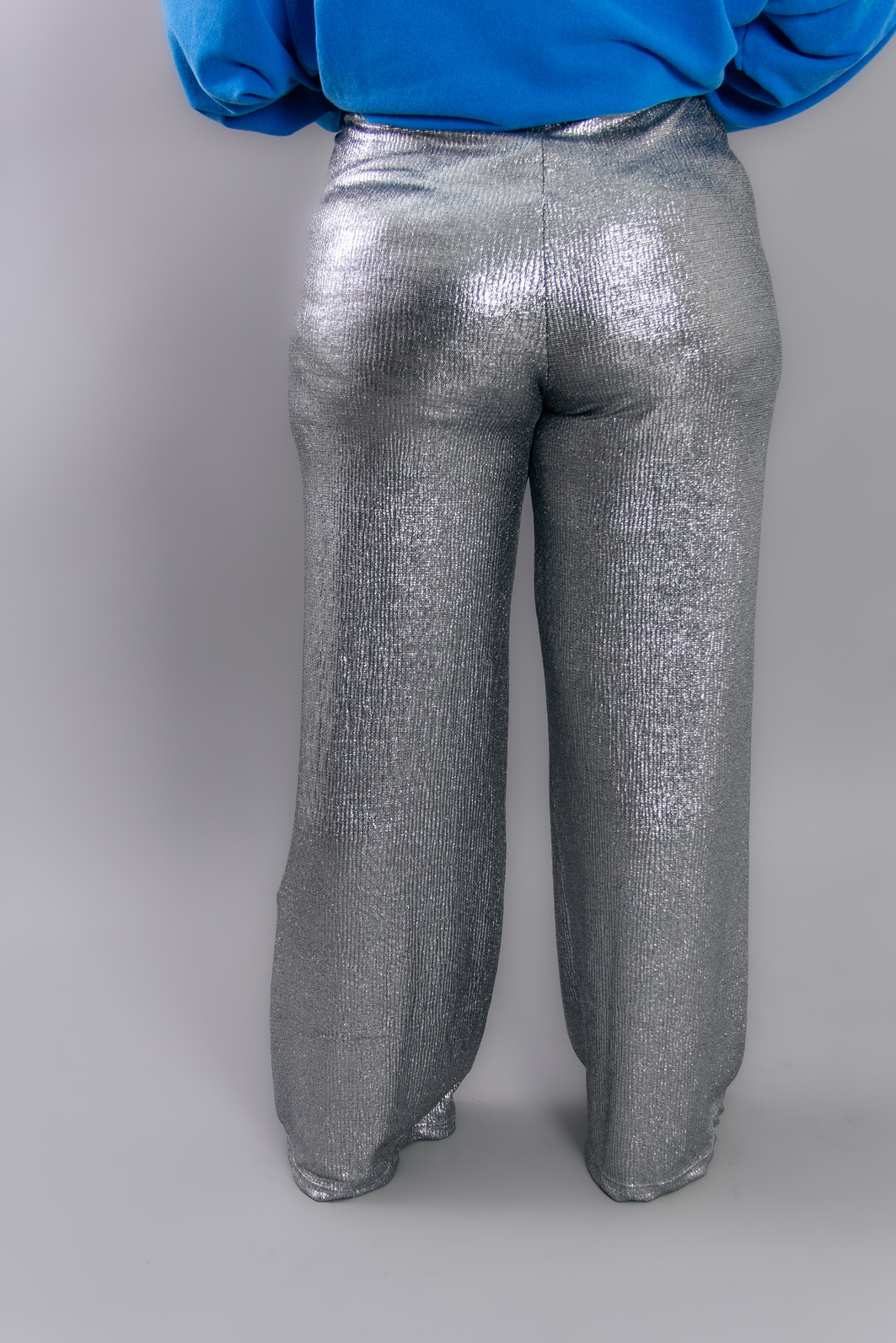 CALÇA PANTALONA COM ELÁSTICO MALHA PRATA CALÇA PANTALONA COM ELÁSTICO MALHA PRATA